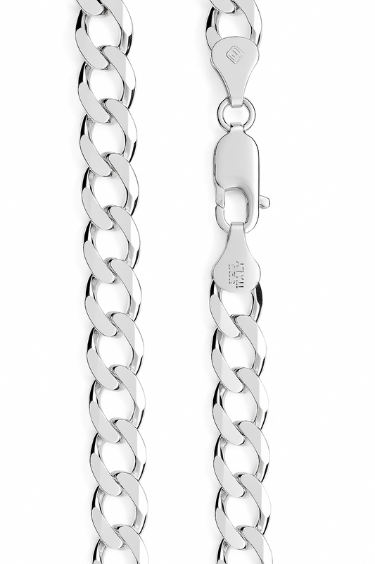 7mm Italian Sterling Silver Curb Chain