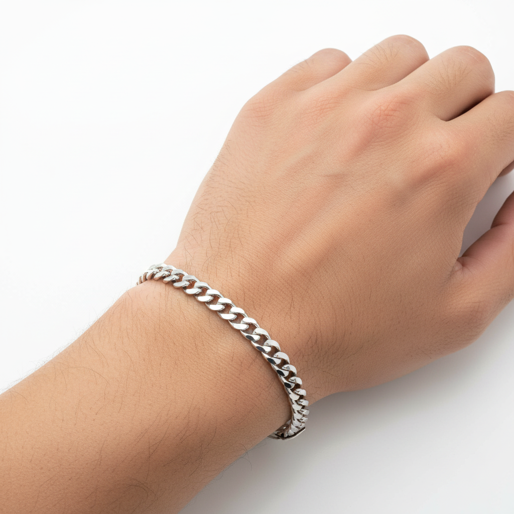 6mm Italian Sterling Silver Curb Bracelet