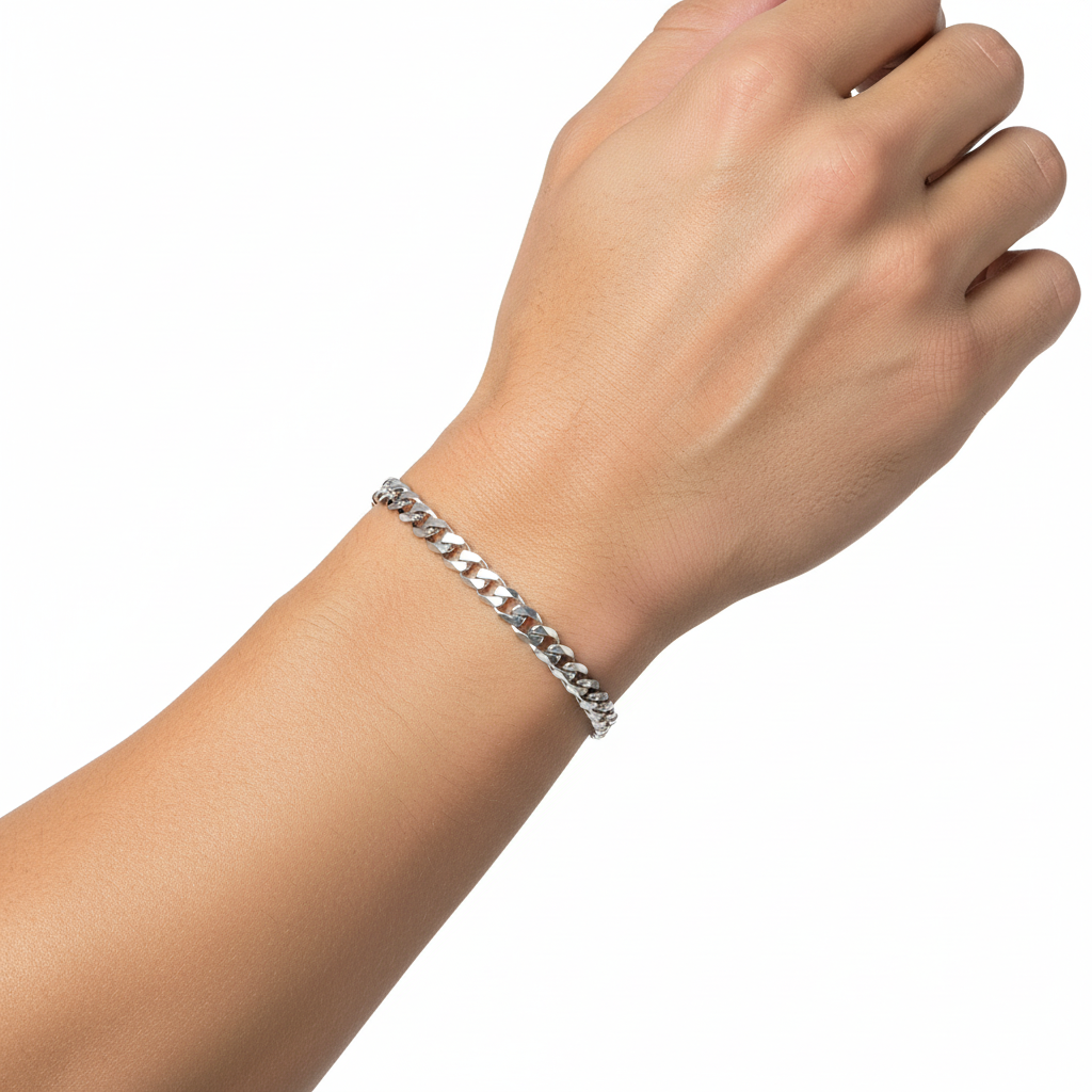 5mm Italian Sterling Silver Curb Bracelet