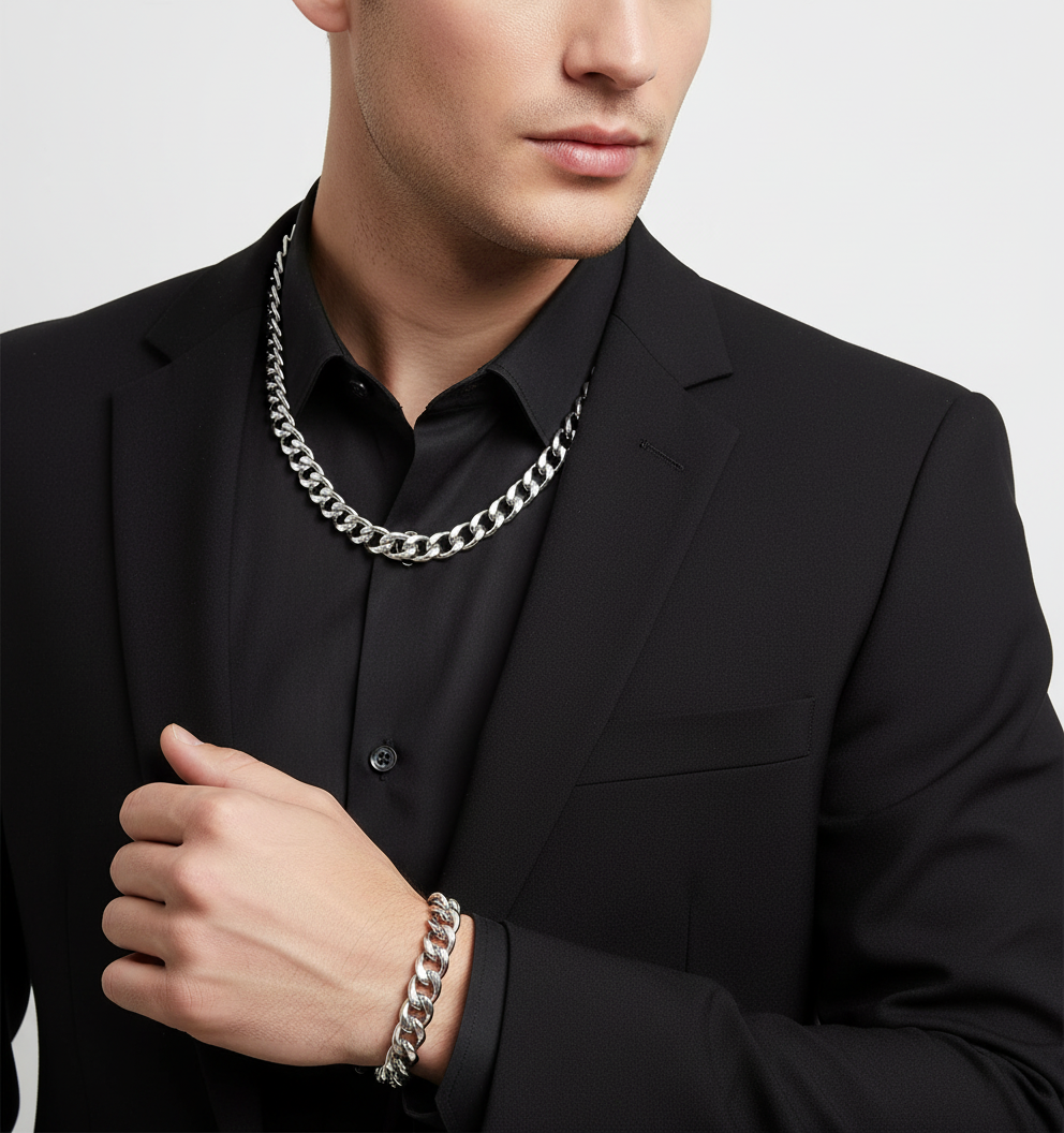 10mm Italian Sterling Silver Curb Chain