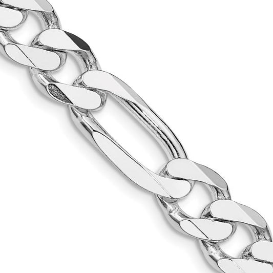 Italian Sterling Silver Figaro Chain 11MM