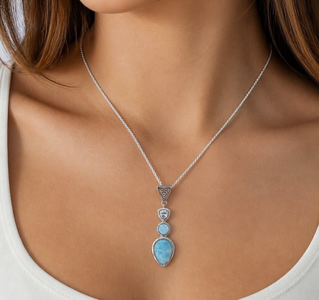 Timeless Larimar Drop Necklace