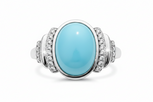 Caribbean Elegance Larimar Ring