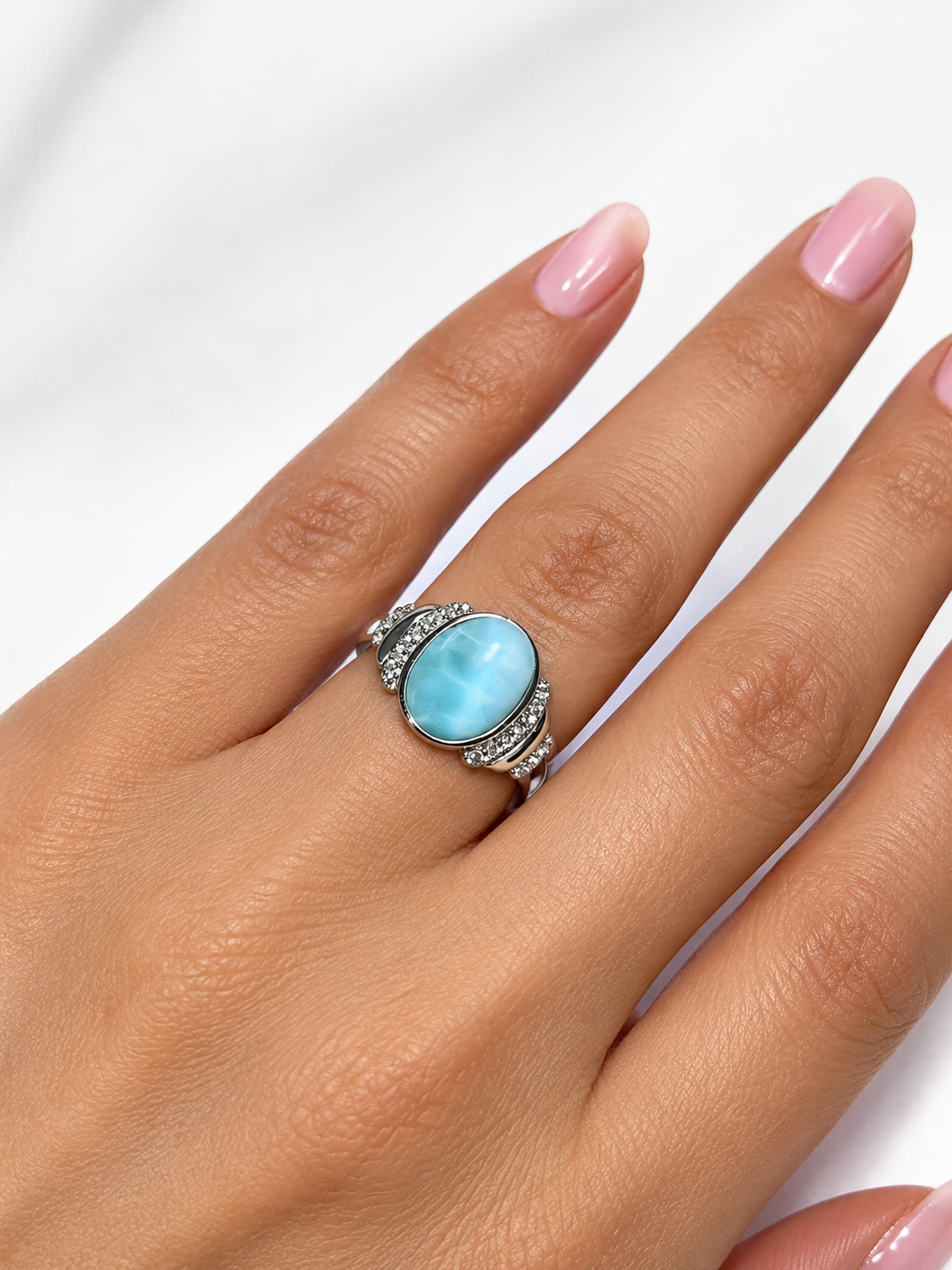 Caribbean Elegance Larimar Ring