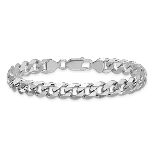 8mm Italian Sterling Silver Curb Bracelet