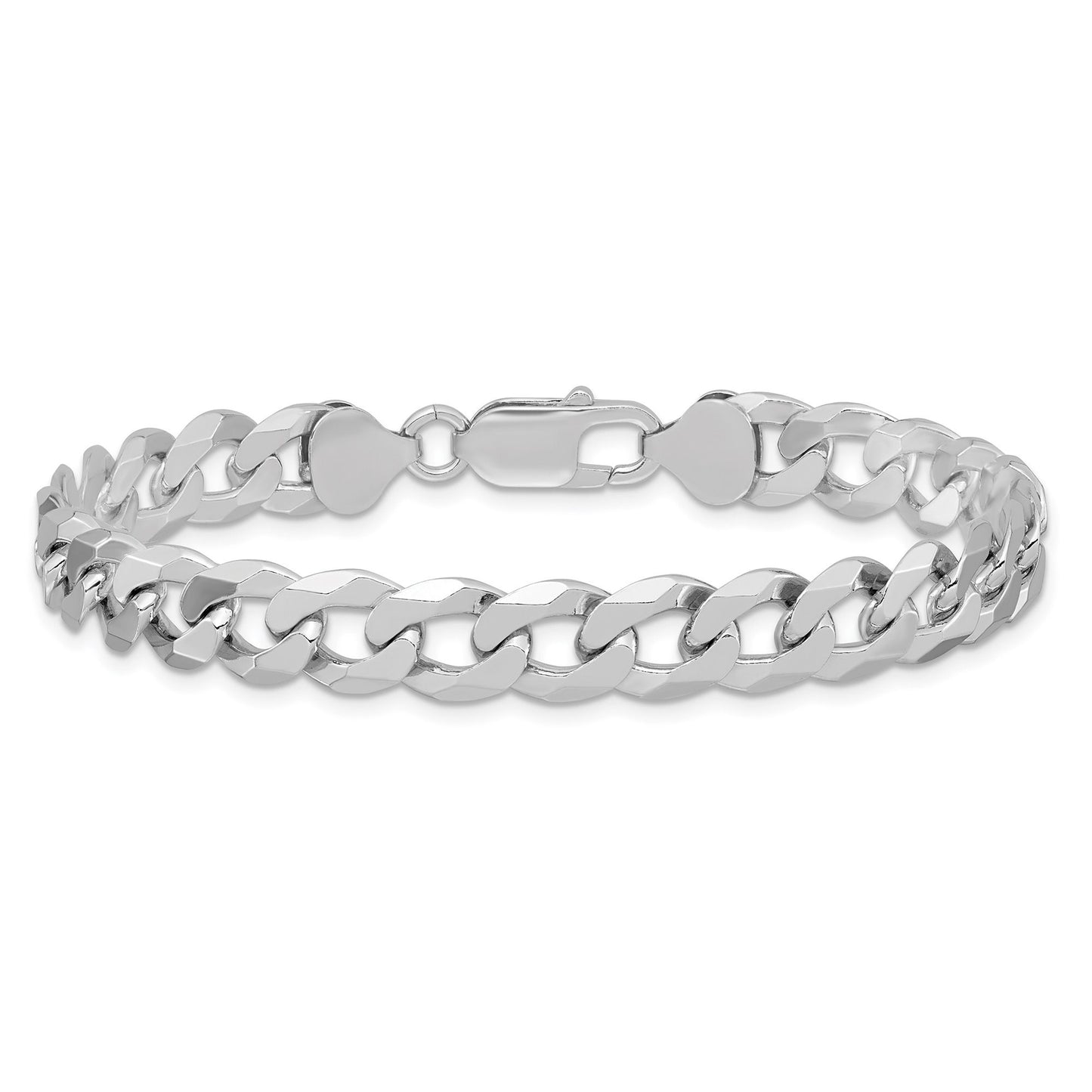 9mm Italian Sterling Silver Curb Bracelet