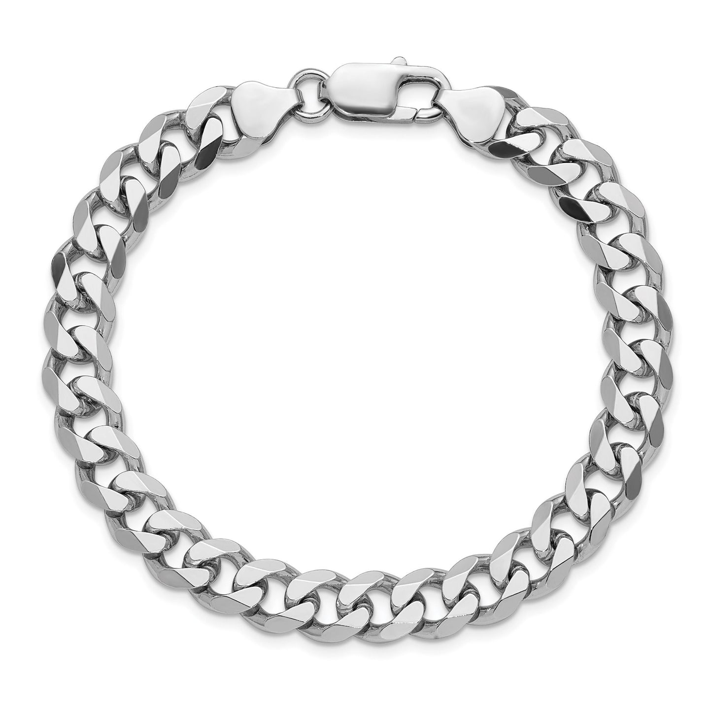 8mm Italian Sterling Silver Curb Bracelet