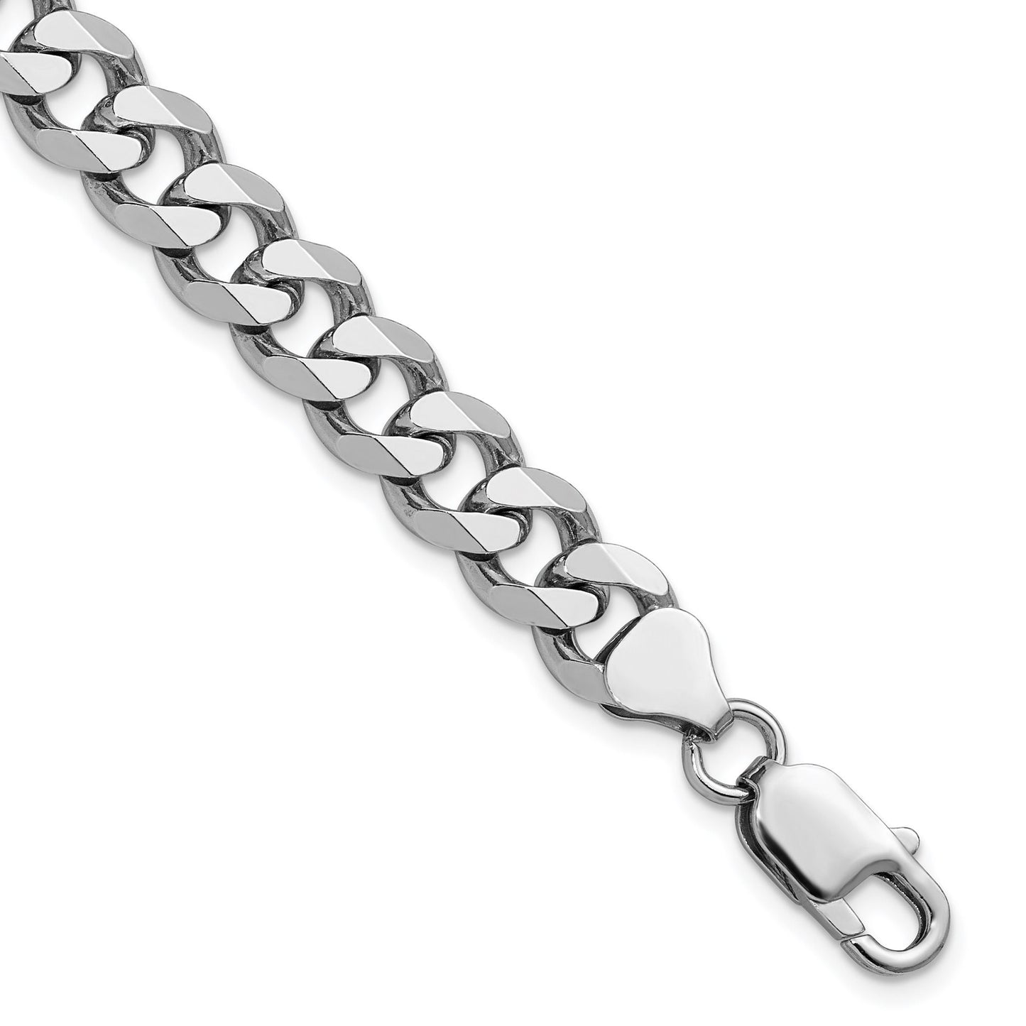 8mm Italian Sterling Silver Curb Bracelet