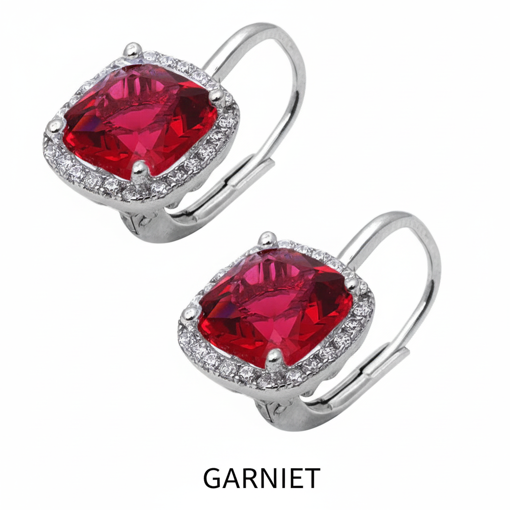 Radiant Cushion Cut Earrings in Sterling Silver – 10mm