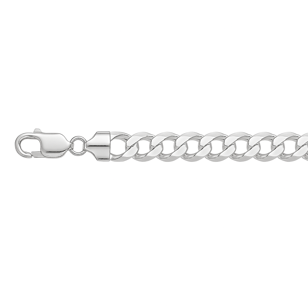 8mm Italian Sterling Silver Curb Bracelet