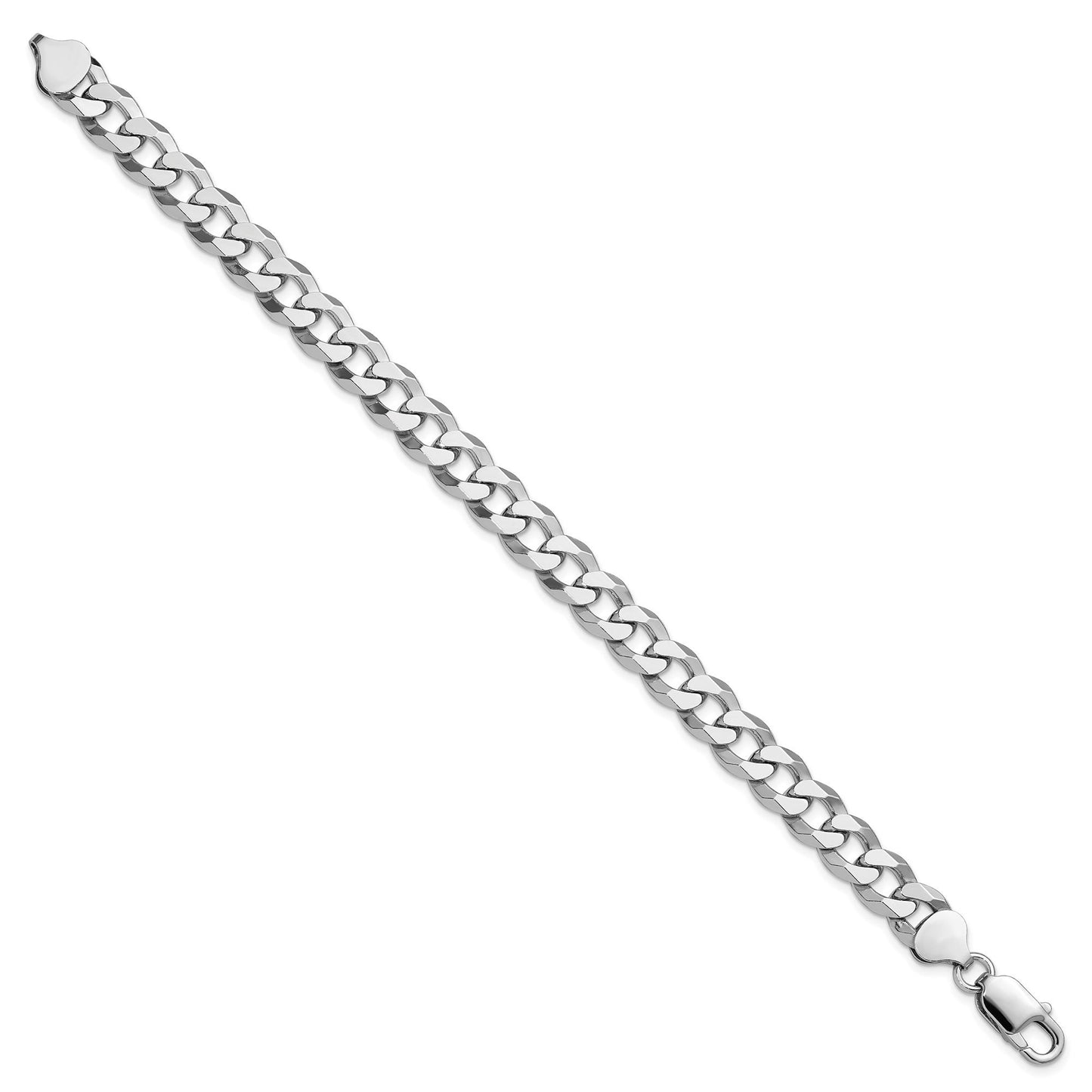 9mm Italian Sterling Silver Curb Bracelet