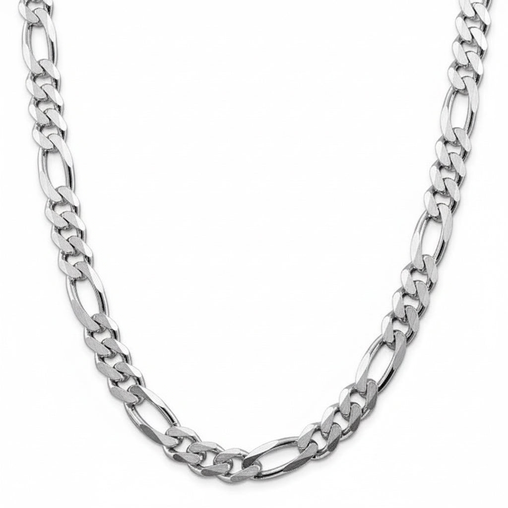 Italian Sterling Silver Figaro Chain 11MM