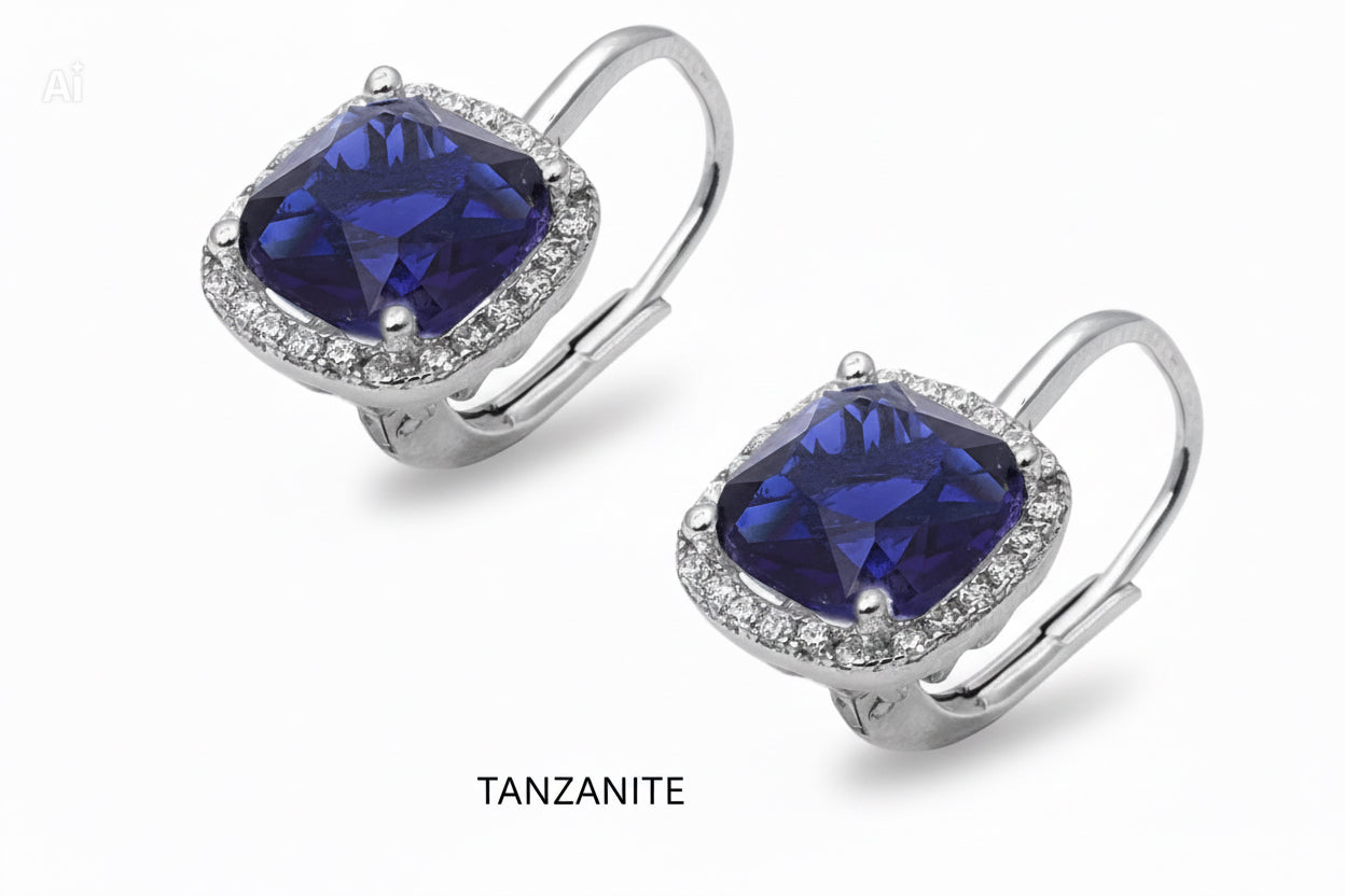 Radiant Cushion Cut Earrings in Sterling Silver – 10mm