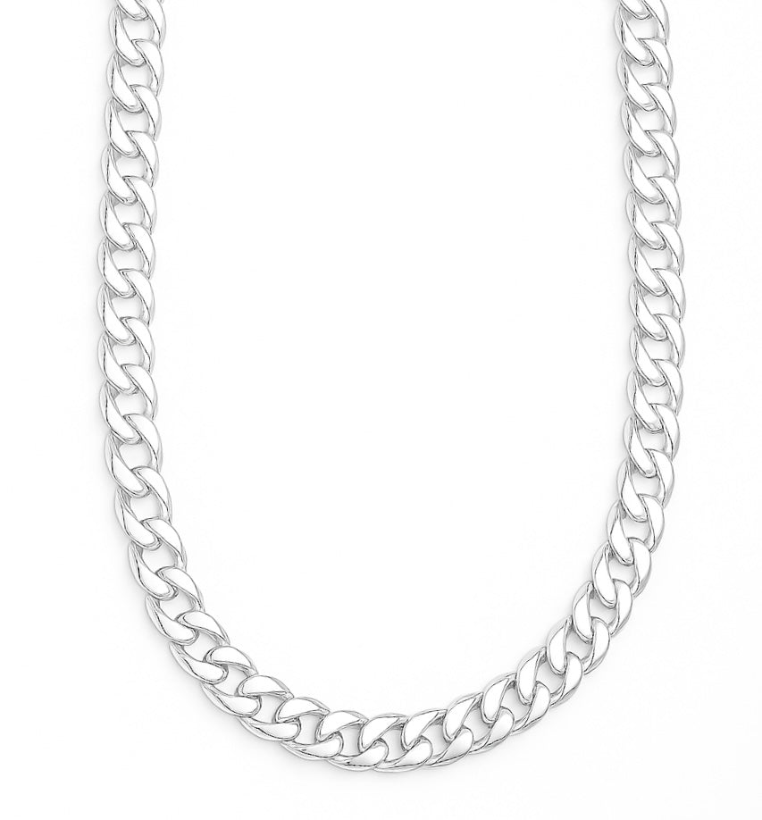 9mm Italian Sterling Silver Curb Chain