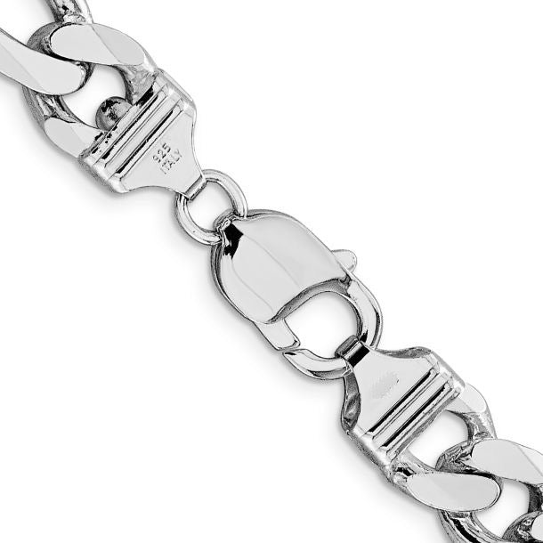 Italian Sterling Silver Figaro Chain 11MM