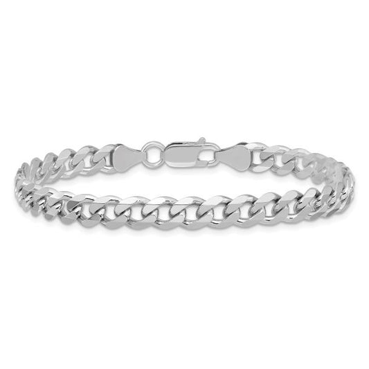 6mm Italian Sterling Silver Curb Bracelet