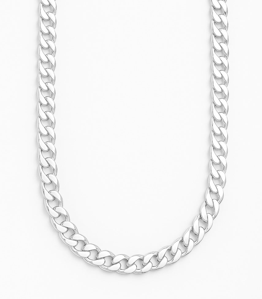 8mm Italian Sterling Silver Curb Chain