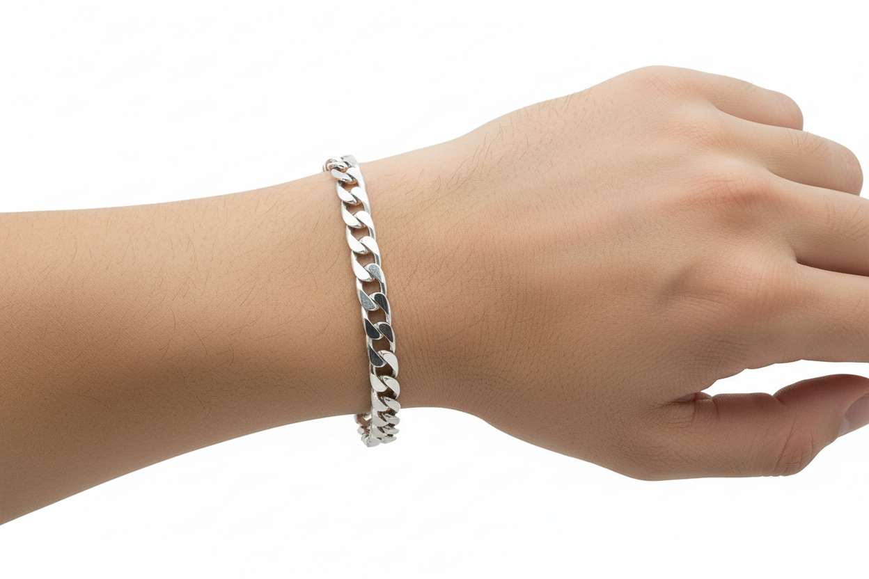 7mm Italian Sterling Silver Curb Bracelet