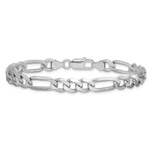 7.2mm Sterling Silver Figaro Bracelet
