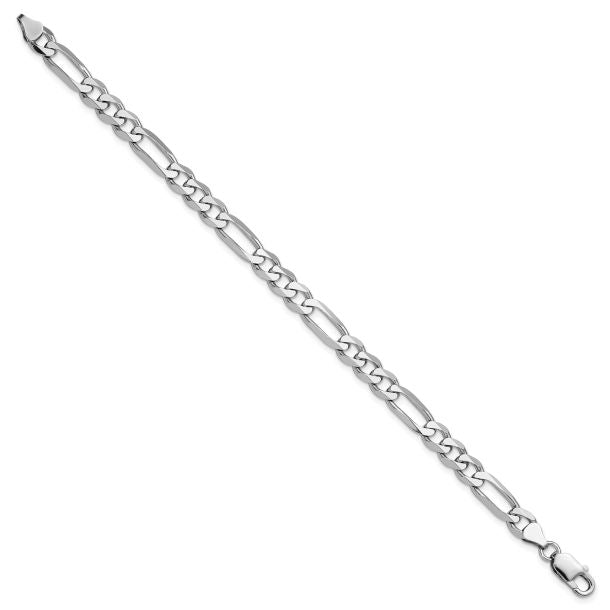 7.2mm Sterling Silver Figaro Bracelet