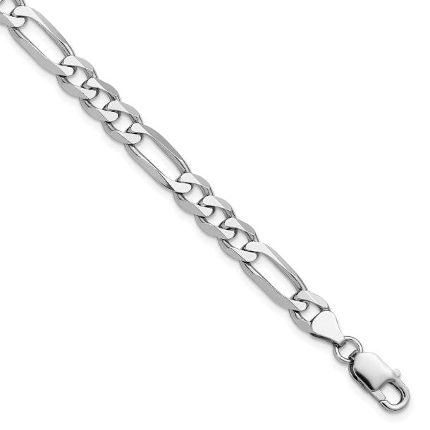 9mm Sterling Silver Figaro Bracelet