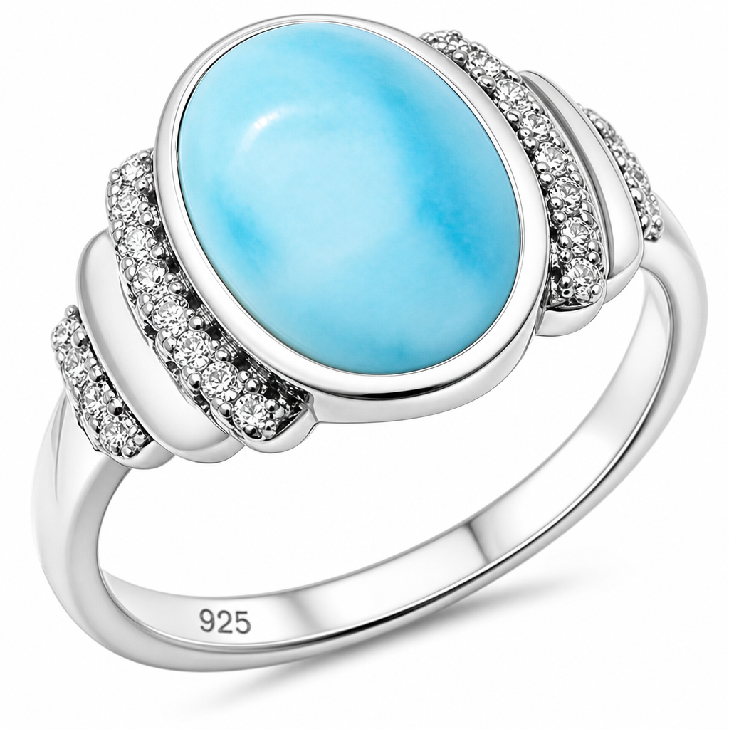 Caribbean Elegance Larimar Ring
