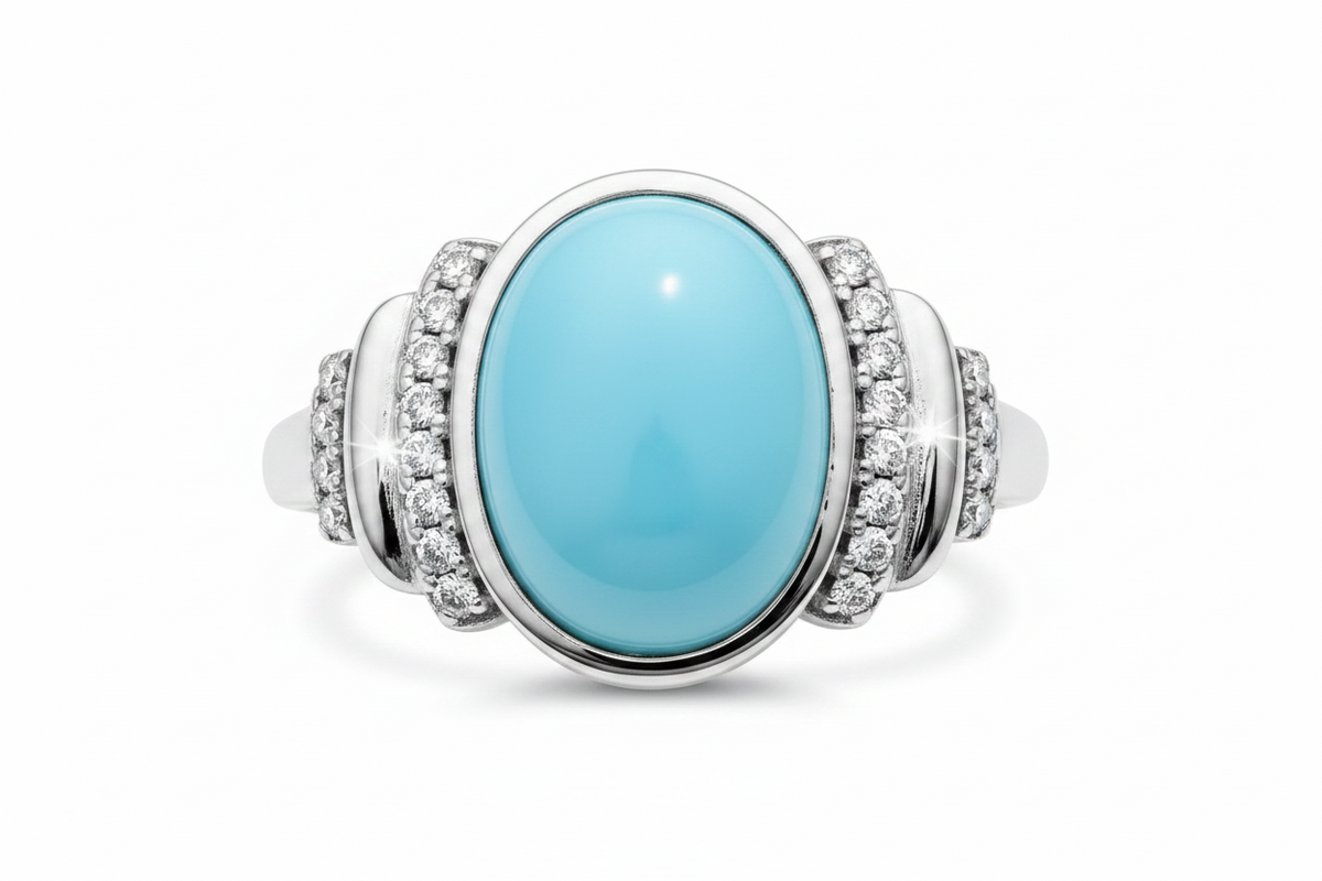 Caribbean Elegance Larimar Ring